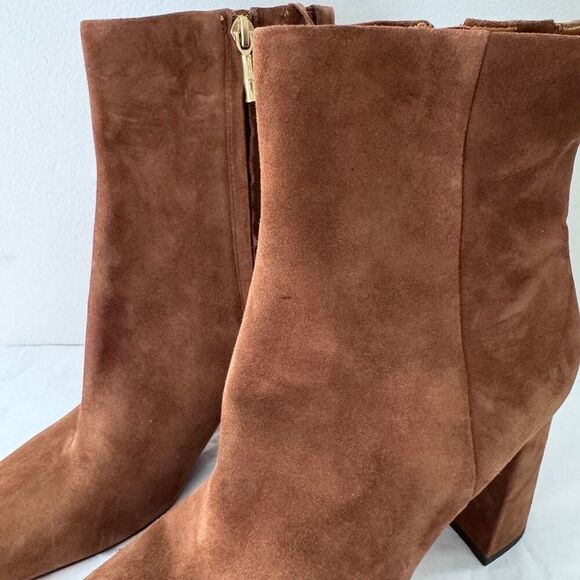 J. McLaughlin Evie Suede Booties in Cocoa 9.5 - Picture 3 of 11